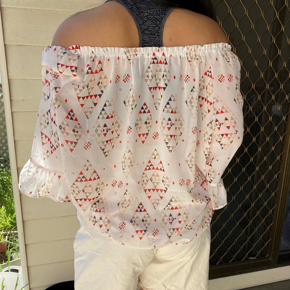 🔺Suzannegrae - Chiffon blouse with triangle patterns AUS 18 📐 - Picture 3 of 8